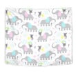 Cute Elephant Mouse Pattern Wall Tapestry For Home Decor