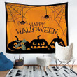 Halloween Background With Zombies And The Moon Tapestry Home Decor