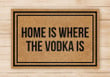 Home Is Where The Vodka Is Black Square Outline Beige Door Mat Home Decor
