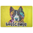 Akita Dog Yellow Welcome Door Mat Home Decor