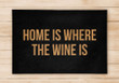 Home Is Where The Wine Is Black Square Outline Beige Door Mat Home Decor