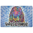 King Charles Dog Blue Watercolor Welcome Door Mat Home Decor