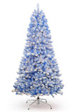 6.5' Blue Flocked Artificial Unlit Christmas Tree Home Decor
