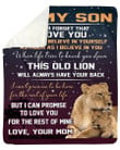 Message To My Son From Mom Gift - Lion Fleece Blanket