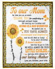 Sunflower Lovely Message Form Kids Gifts For Moms Fleece Blanket