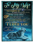 Wolf - Love Message To My Wife Fleece Blanket