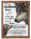 Never Forget That I Love You Quote Gift For Grandson From Grandma Fleece Blanket