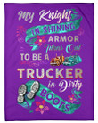 Trucker's Lady Funny Quote Gift Fleece Blanket