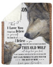 To My Grandson Never Forget That I Love You Wolf Gifts From Grandma Fleece Blanket