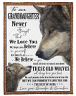 Old Wolves With Meaningful Words For Granddaughter Fleece Blanket