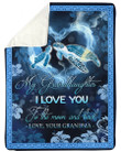 I Love You To The Moon And Back Lovely Message Gifts For Granddaughters Fleece Blanket