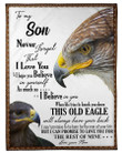 This Old Eagle Will Always Have Your Back Great Gift From Mom To Son Fleece Blanket