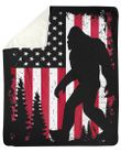 Bigfoot American Usa Flag Special Custom Design For Bigfoot Lovers Fleece Blanket