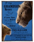 Never Forget That I Love You Quote Gift For Grandson Fleece Blanket