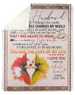 To My Husband I Love You With My Whole Heart Gifts From Wife Fleece Blanket