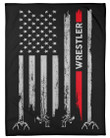 Wrestler Usa Flag Custom Gift Fleece Blanket