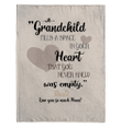 Grandchild Fills A Space In Your Heart Love Messages Gifts For Grandma Nana Fleece Blanket