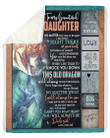 This Old Dragon Will Always Have Your Back Great Gift From Dad To Daughter Fleece Blanket