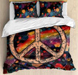 Hippie Peace Symbol Printed Bedding Set Bedroom Decor