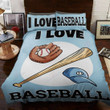 I Love Baseball Printed Bedding Set Bedroom Decor