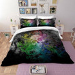 3D Skull Black Watercolor Printed Bedding Set Bedroom Decor