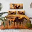 Brown Horse On Meadow With Sunshine 3D Printed Bedding Set Bedroom Decor