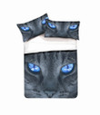 3d Black Cat With Blue Eyes Bedding Set Bedroom Decor