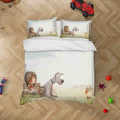 3d Cartoon Bench Girl Dog Cat Bedding Set Bedroom Decor