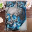 Blue Smoke Skull Bedding Set