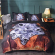 Smoke Flame Skull Printed Bedding Set Bedroom Decor