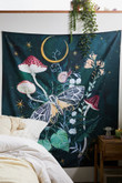 Mushroom Floral Moth Galaxy Printed Wall Tapestry