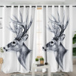 B&w Antelope Window Curtains Home Decor