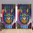 Colorful Cat Great Universe Printed Window Curtain Home Decor