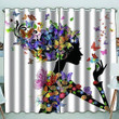 Colorful Flower Girl Window Curtain Home Decor