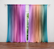 Pink And Purple Striped Watercolor Boho Printed Window Curtain