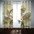 Embossed Lotus Seedpod Printed Window Curtain Home Decor