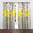 White Yellow Gray Flowers Printed Window Curtain Home Decor