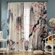 Cherry Blossom Mountain Printed Window Curtain Home Decor
