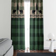 Buffalo Plaid Woodland Bear Green Printed Window Curtains Home Decor