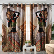 African Woman Painting Printed Window Curtains Home Decor