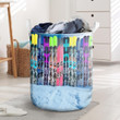 Skiing Fence Gift For Dad Printed Laundry Basket