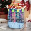 Skiing Fence Gift For Dad Printed Laundry Basket
