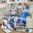 Life Is Better On The Slopes Funny Skiing Ski Skier Gifts For Skiers Soft Fleece Blanket