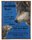 Wolves Love Message Of Papi To Grandson Fleece Blanket