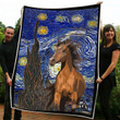 Arabian Horse Starry Night Fleece Blanket Gift For Women