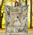 3d Polar Bear Family Polar Bears Arctic Animal Gift Fleece Blanket