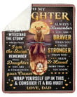 Lion Dad To Daughter You Are Braver Than You Think Sherpa Blanket