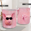 Cool Pig Face With Tail Printed Laundry Basket