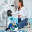 For Girl Born To Ski Forced To Wash Girl Printed Laundry Basket