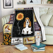 You Are My Sunshine Gift For Basset Hound Dog Lovers Sunflower Fleece Blanket